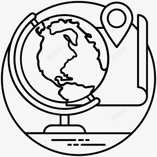 地理桌面地球仪地图针图标svg_新图网 https://ixintu.com 地图针 地理 桌面地球仪 科技线图标 表地球仪
