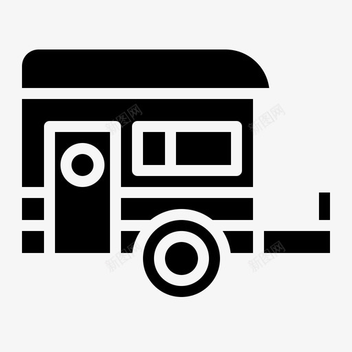 拖车露营车大篷车图标svg_新图网 https://ixintu.com 大篷车 拖车 车辆 野餐 露营车