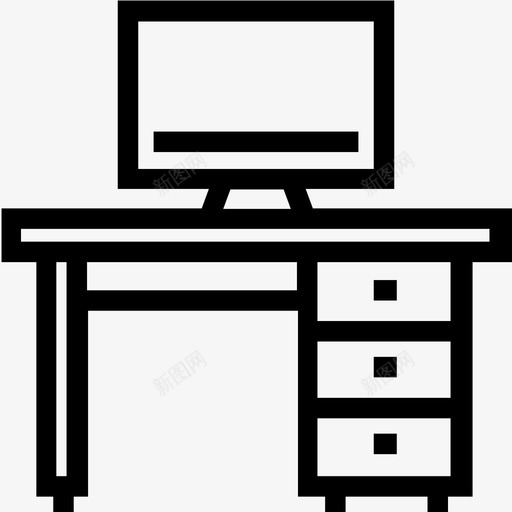 办公室电脑桌子图标svg_新图网 https://ixintu.com 办公室 办公室图标 桌子 电脑