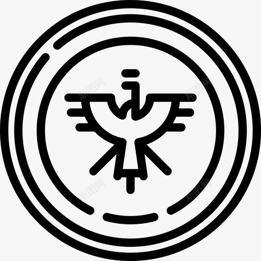 波兰兹罗提欧洲硬币直线图标svg_新图网 https://ixintu.com 欧洲硬币 波兰兹罗提 直线