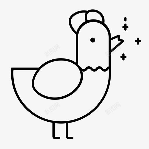 早起的鸟鸡图标svg_新图网 https://ixintu.com 早起的鸟 鸡