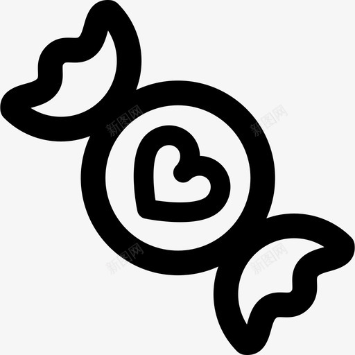 糖果食物情人节线性元素图标svg_新图网 https://ixintu.com 情人节线性元素 糖果 食物