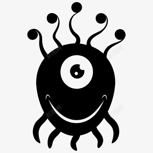 眼球怪物怪物卡通怪物角色图标svg_新图网 https://ixintu.com 怪物卡通 怪物服装 怪物角色 怪物角色字形图标 独眼怪物 眼球怪物
