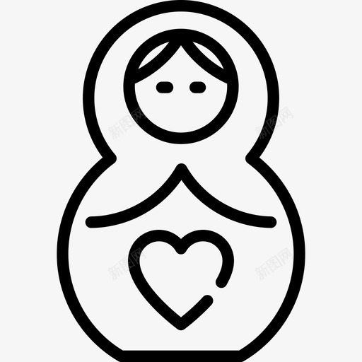 Matryoshka娃娃妇女节元素线性图标svg_新图网 https://ixintu.com Matryoshka娃娃 妇女节元素 线性