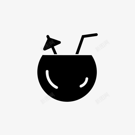 嫩椰子海滩炎热的夏天图标svg_新图网 https://ixintu.com 夏季饮料 夏日 天然食物 嫩椰子 暑假 海滩 炎热的夏天