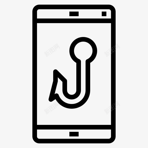 钩子智能手机黑客锁图标svg_新图网 https://ixintu.com 互联网安全 安全 钩子智能手机 锁 防护 黑客