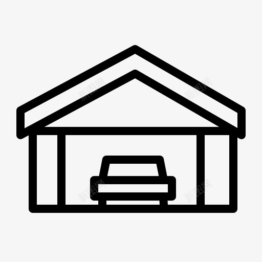 车库建筑物汽车图标svg_新图网 https://ixintu.com 建筑物 建筑轮廓 汽车 车库 车辆