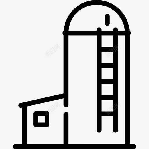筒仓农场里直线的图标svg_新图网 https://ixintu.com 农场里 直线的 筒仓