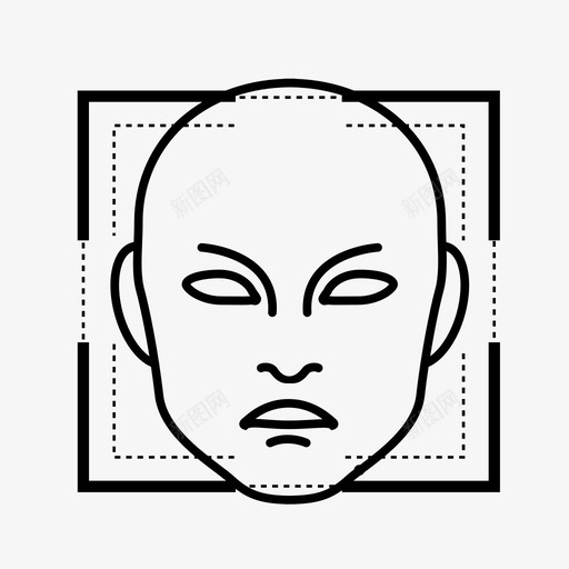人脸识别认证人脸扫描图标svg_新图网 https://ixintu.com 人脸扫描 人脸识别 技术 认证