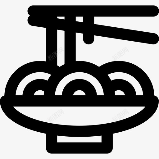 中国面条新年中国轮廓直线图标svg_新图网 https://ixintu.com 中国面条 新年中国轮廓 直线