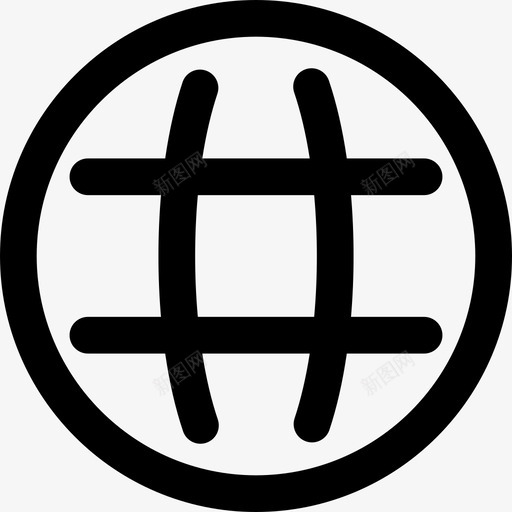 全球网格地图和地理定位线性图标svg_新图网 https://ixintu.com 全球网格 地图和地理定位 线性