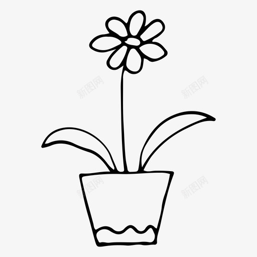 花盆室内植物自然图标svg_新图网 https://ixintu.com 室内植物 植物 自然 花盆