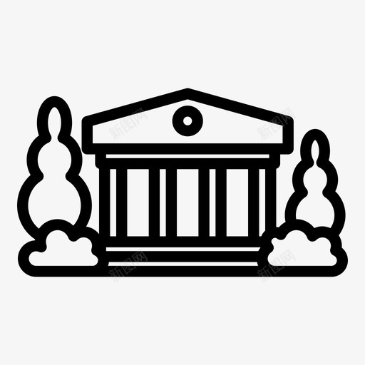 博物馆艺术建筑图标svg_新图网 https://ixintu.com 博物馆 建筑 建筑外线 画廊 艺术