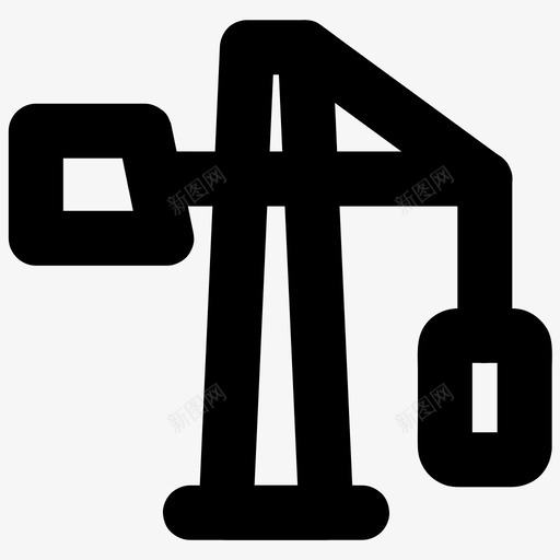 建筑起重机塔式起重机图标svg_新图网 https://ixintu.com 各种尺寸的基本图标 塔式起重机 工作机器 建筑 起重机