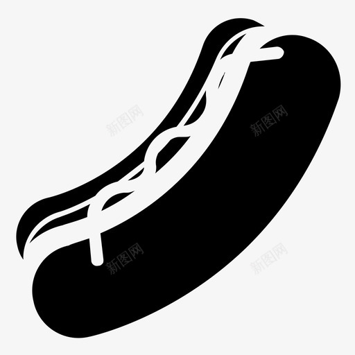 热狗法国面包意大利食物图标svg_新图网 https://ixintu.com 三明治面包 意大利食物 法国面包 热狗 食物和礼物字形图标