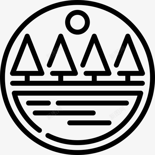 湖泊景观1线性图标svg_新图网 https://ixintu.com 景观1 湖泊 线性