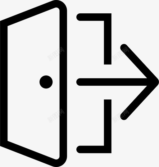 注销箭头门图标svg_新图网 https://ixintu.com 出口 多媒体 接口 注销 箭头 门
