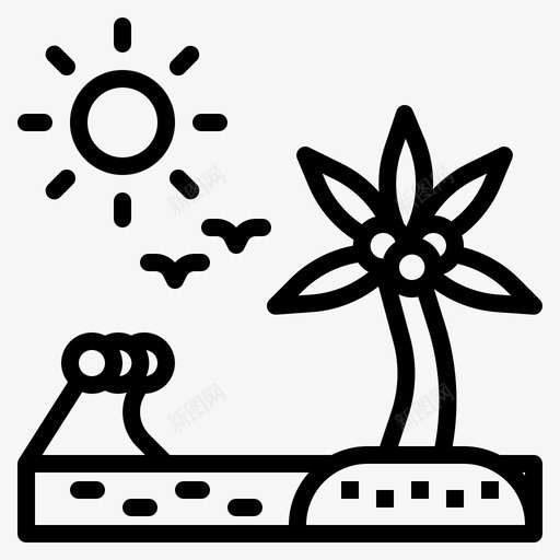 大海沙滩夏日图标svg_新图网 https://ixintu.com 夏日 大海 沙滩 阳光