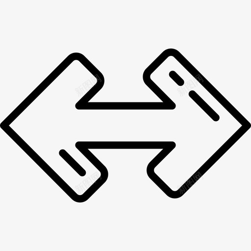水平拉伸斜角箭头线性图标svg_新图网 https://ixintu.com 斜角箭头 水平拉伸 线性