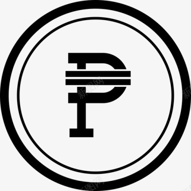 菲律宾比索商业硬币符号图标图标