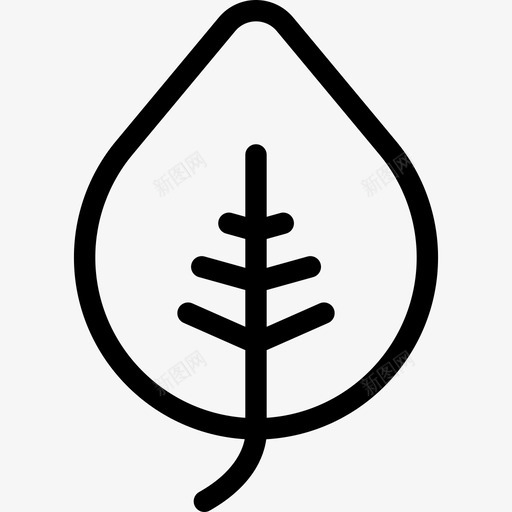 卵形自然树叶图标svg_新图网 https://ixintu.com 卵形 树叶 自然