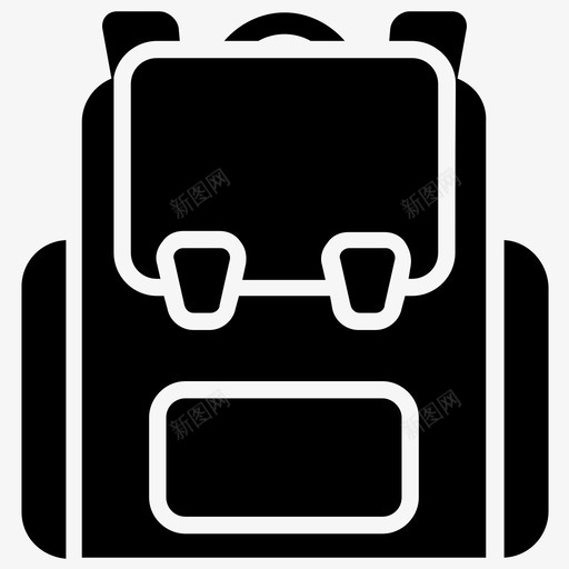 书包背包行李图标svg_新图网 https://ixintu.com 书包 背包 行李 返校儿童学校背包字形图标