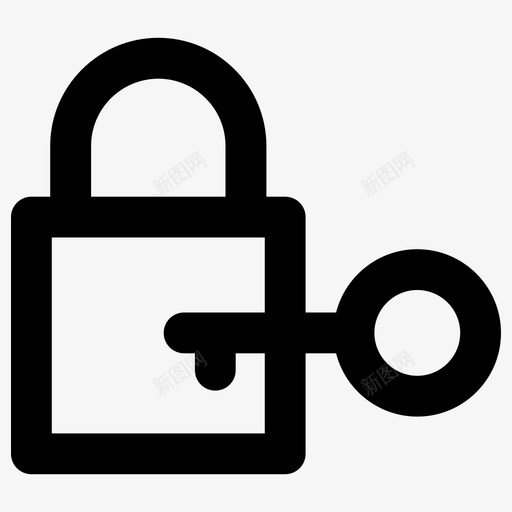 挂锁安全工具粗体圆形图标svg_新图网 https://ixintu.com 安全工具 挂锁 粗体圆形