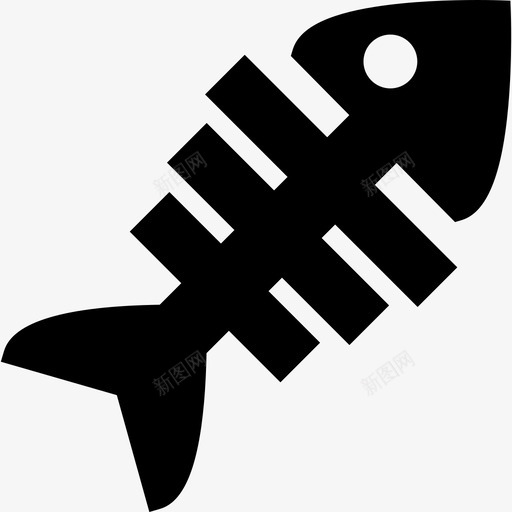 鱼刺动物宠物店填充物图标svg_新图网 https://ixintu.com 动物 宠物店填充物 鱼刺