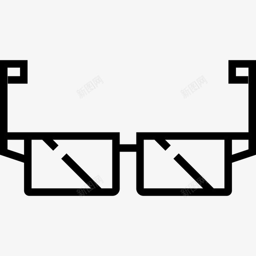 眼镜办公线直线型图标svg_新图网 https://ixintu.com 办公线 直线型 眼镜