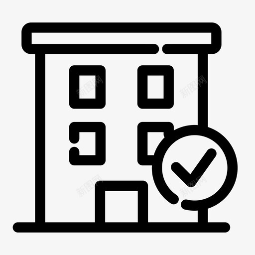 房地产预订支票图标svg_新图网 https://ixintu.com 房产 房地产 房屋 支票 核准 核实 预订