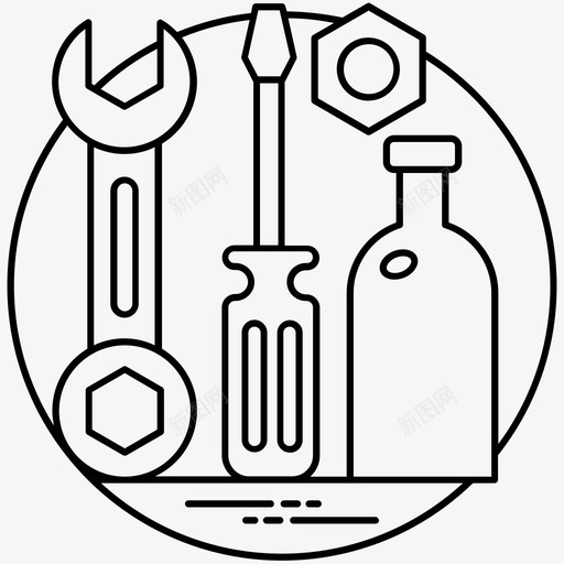 电动工具维护服务技术服务图标svg_新图网 https://ixintu.com 技术服务 故障排除 电动工具 维护服务 设计和开发线矢量图标