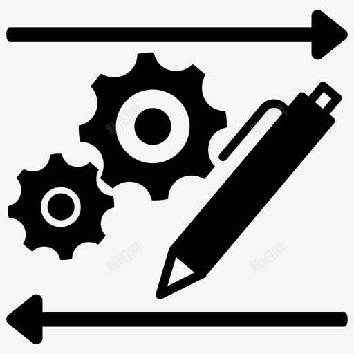 工艺文件齿轮笔图标svg_新图网 https://ixintu.com 书面 工艺文件 笔 齿轮