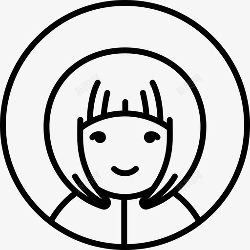 女孩人化身线工艺图标svg_新图网 https://ixintu.com 人 化身线工艺 女孩