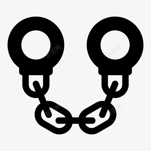 锁链俘虏流放图标svg_新图网 https://ixintu.com 俘虏 奴隶 手铐 流放 锁链 镣铐