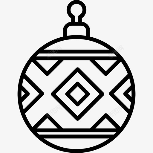 圣诞饰品圣诞球直线型图标svg_新图网 https://ixintu.com 圣诞球 圣诞饰品 直线型