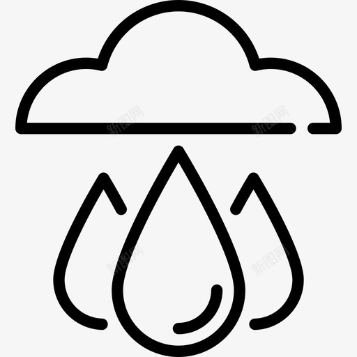 雨生态线工艺线状图标svg_新图网 https://ixintu.com 生态线工艺 线状 雨