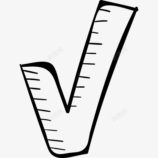 字母V学校手工制作黑色图标svg_新图网 https://ixintu.com 字母V 学校手工制作 黑色