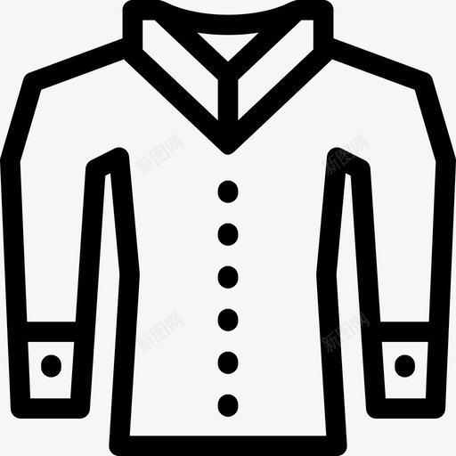 长袖衬衫服装直线型图标svg_新图网 https://ixintu.com 服装 直线型 长袖衬衫