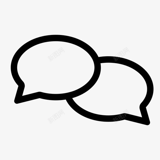 聊天对话信息图标svg_新图网 https://ixintu.com 信息 对话 聊天 讲话气泡 谈话 通用电线图标包