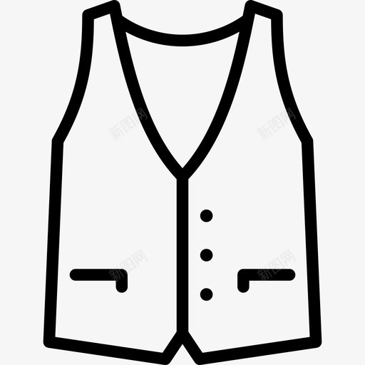 马甲时髦风格直线型图标svg_新图网 https://ixintu.com 时髦风格 直线型 马甲
