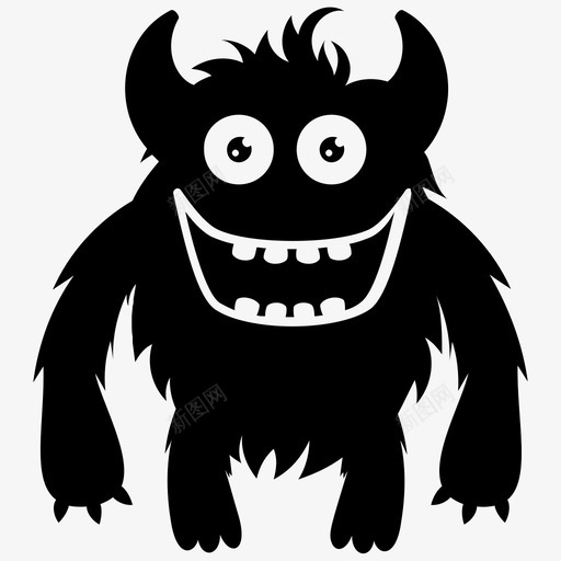 毛茸茸的恶魔外星人恶魔怪物图标svg_新图网 https://ixintu.com 外星人 怪物角色雕文图标 恶魔怪物 毛茸茸的恶魔