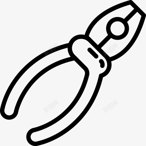 钳子木工diy工具线性图标svg_新图网 https://ixintu.com 木工diy工具 线性 钳子