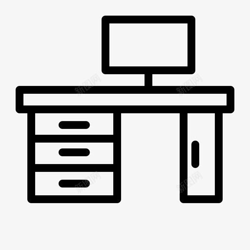 书桌电脑内饰图标svg_新图网 https://ixintu.com 书桌 内饰 家具轮廓 木材 桌子 电脑