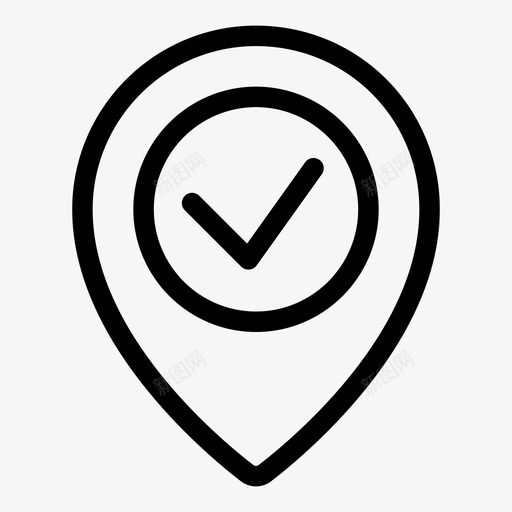 地图pin批准检查图标svg_新图网 https://ixintu.com 位置 地图pin 地点 导航 批准 检查 检查批准