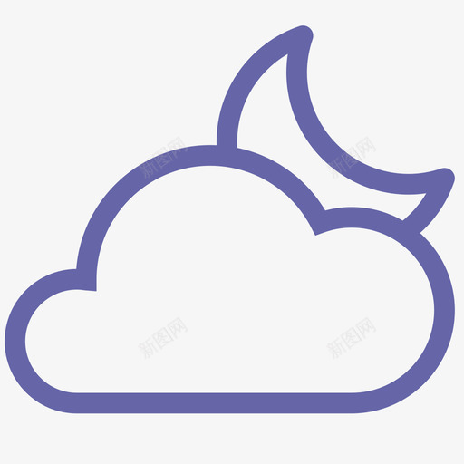 晚上图标_晚上多云svg_新图网 https://ixintu.com 晚上图标_晚上多云