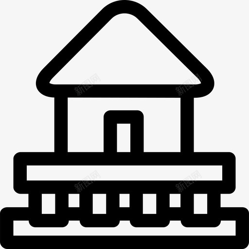 海滨别墅房屋类型线性图标svg_新图网 https://ixintu.com 房屋类型 海滨别墅 线性