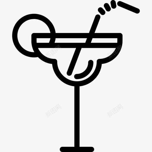 鸡尾酒海上度假直系图标svg_新图网 https://ixintu.com 海上度假 直系 鸡尾酒
