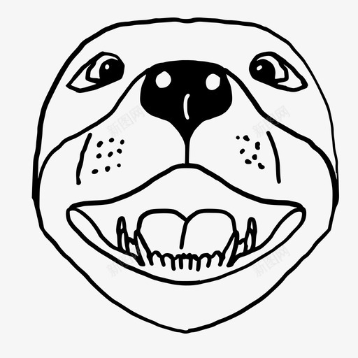 斗牛犬动物狗图标svg_新图网 https://ixintu.com 动物 哺乳动物 微笑 斗牛犬 狗