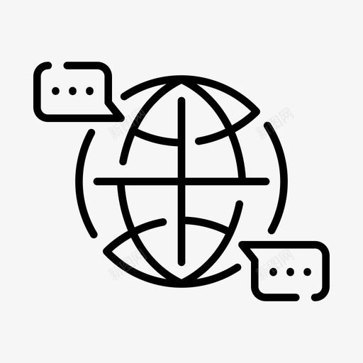 全球消息聊天网络图标svg_新图网 https://ixintu.com 全球消息 网络 聊天 语音 通信