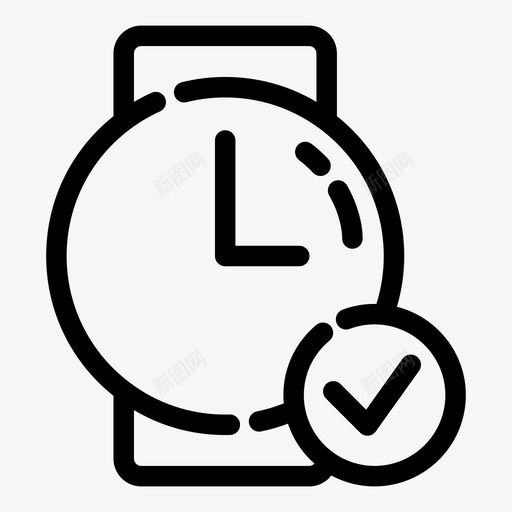 腕表管理审批图标svg_新图网 https://ixintu.com 业务 审批 支票审批 时间 管理 腕表